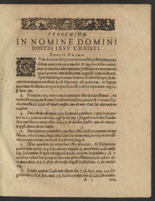 Prooemium. In Nomine Domini Nostri Iesu Christi.