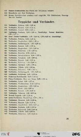 Teppiche und Verbinder (Nr. 610-692)