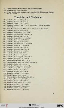 Teppiche und Verbinder (Nr. 610-692)