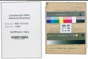 Entnazifizierung Hans Schiffmann , geb. 14.03.1907 (Schlosser)