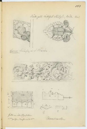 Marienkirche, Wismar: Details (aus: Skizzen- und Fotoalbum 9)