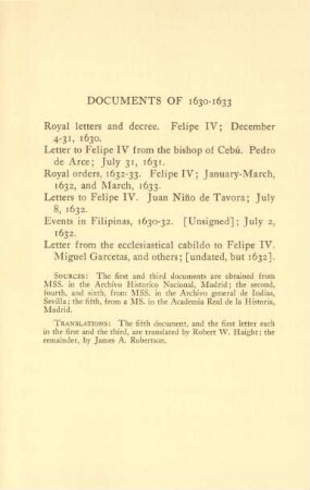 Documents of 1630-1633