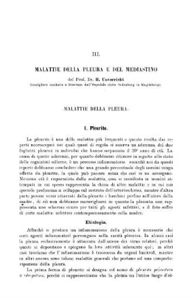 III. Malattie della pleura e del mediastino[...]