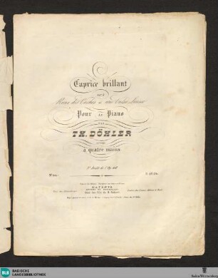 Caprice brillant sur le Ranz des Vaches et une valse suisse : pour le piano; 7e. suite de l'Op. 40