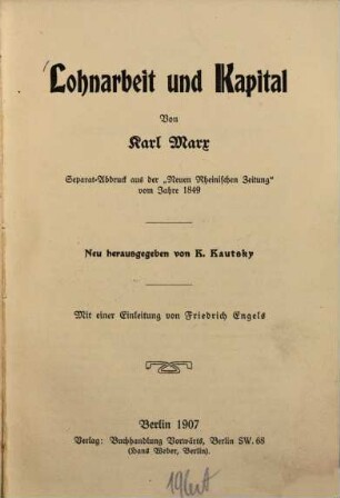 Lohnarbeit und Kapital