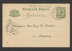 Brief von Georg Fischer an Hermann Poeverlein