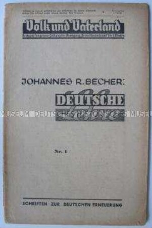 Kriegsgefangenen-Zeitung "Volk und Vaterland" mit einem Aufsatz von Johannes R. Becher