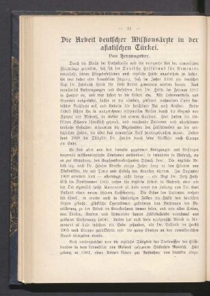 Die Arbeit deutscher Missionsärzte in der asiatischen Türkei