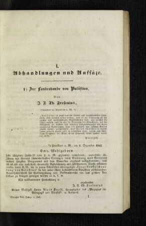 Zur Landeskunde von Palästina