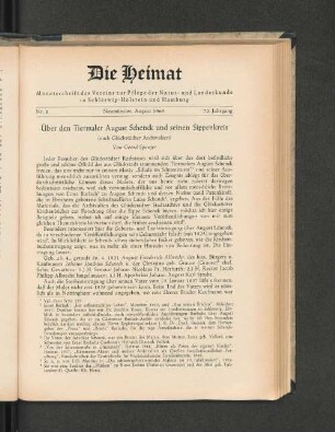 Nr. 8. Neumünster, August 1965. 72. Jahrgang.
