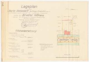Garten Wilkens, Berlin-Zehlendorf: Lageplan Vermessungskarte 1:500