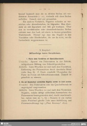 X. Kapitel - Misserfolge beim Verstärken