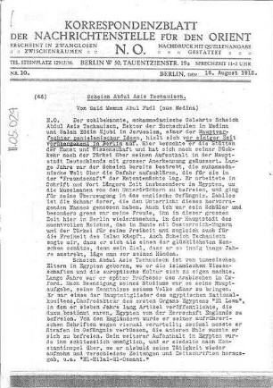 Scheich Abdul Asis Tschauisch.