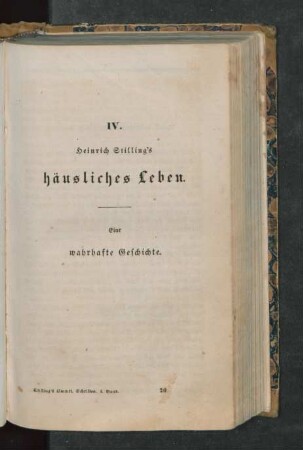IV. Heinrich Stilling's häusliches Leben
