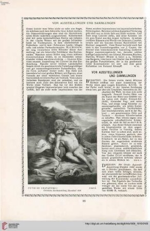 Von Ausstellungen und Sammlungen - Neue Denkmäler und Brunnen
