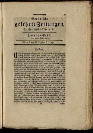 Zwölftes Stück, den 22ten März, 1788.