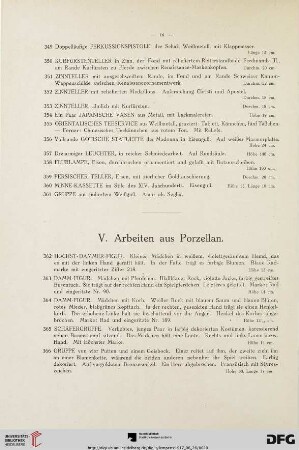 V. Arbeiten aus Porzellan (Nr. 362-473)