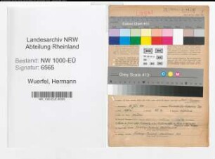 Entnazifizierung Hermann Wuerfel, geb. 31.07.1898 (Justizsekretaer)