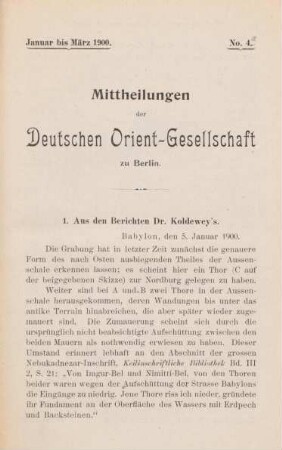1. Aus den Berichten Dr. Koldewey's