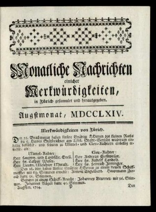 Augstmonat, , MDCCLXIV