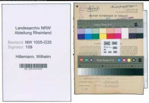 Entnazifizierung Wilhelm Hillemann , geb. 17.12.1903 (Musiklehrer)