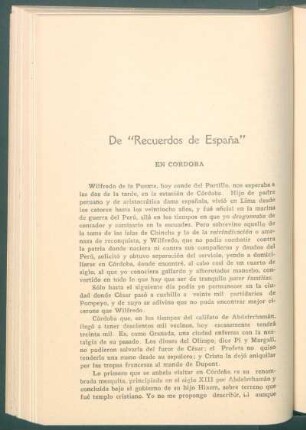 De "Recuerdos de España" - En Cordoba