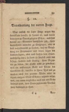 §. 10. Beantwortung der vierten Frage