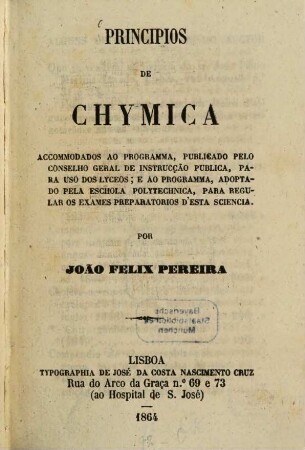 Principios de chymica