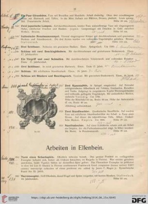 Arbeiten in Elfenbein (Nr. 354-360)