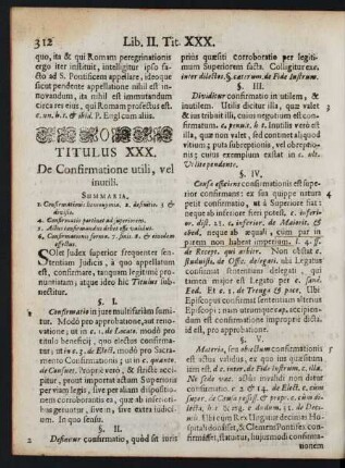 Titulus XXX. De Confirmatione utili, vel inutili.