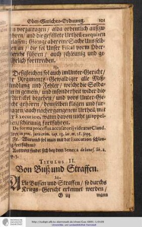 Titulus II. Von Buß und Straffen