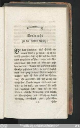 Vorbericht zu der dritten Auflage.