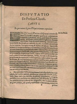 Disputatio De Persona Christi.