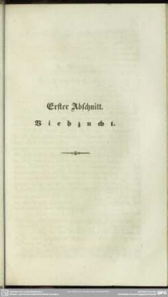 Erster Abschnitt. Viehzucht