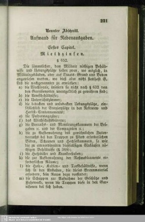 Neunter Abschnitt. Aufwand für Nebenausgaben