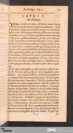 Caput I. De Dialogis