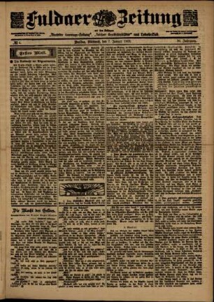 Erste Ausgabe vom Mittwoch, den 07. Januar 1903.