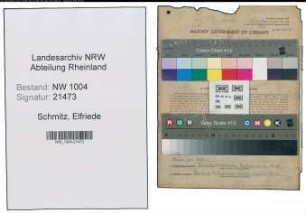 Entnazifizierung Elfriede Schmitz , geb. 06.02.1917 (Wicklerin)