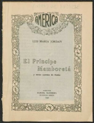 1920003600: El príncipe Mamboretá y otros cuentos de Hadas