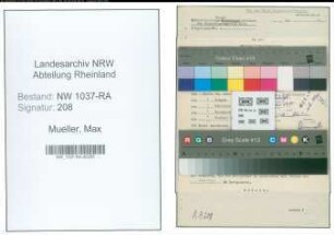 Entnazifizierung Max Mueller , geb. 23.08.1886 ()