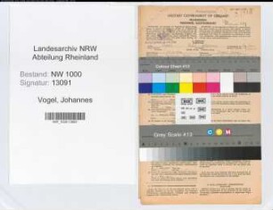 Entnazifizierung Johannes Vogel, geb. 15.08.1906 (Bankkaufmann)