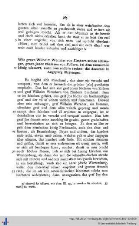 Wie grave Wilhelm Wernher von Zimbern seinen schwager, grave Josen Niclasen von Zollern, bei dem römischen könig ußsawt...