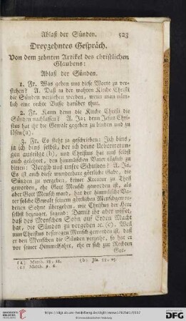 Dreyzehntes Gespräch: Von dem zehnten Artikel des christlichen Glaubens