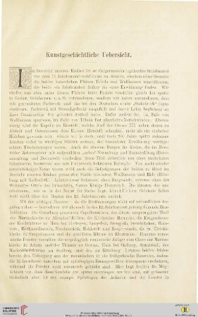 Kunstgeschichtliche Uebersicht
