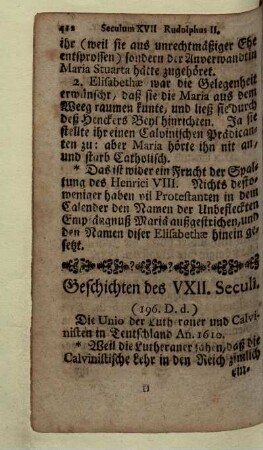 Geschichten des XVII. Seculi