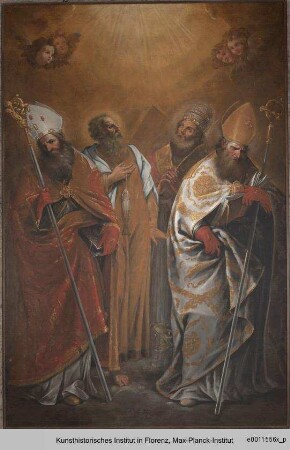 Die Heiligen Augustinus, Andreas, Ambrosius und Sylvester