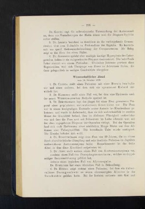 Wissenschaftlicher Abend vom 14. October 1899.