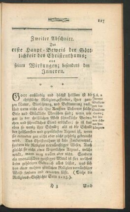 2. Abschnitt. Der erste Haupt-Beweis der Göttlichkeit des Christenthums; ...