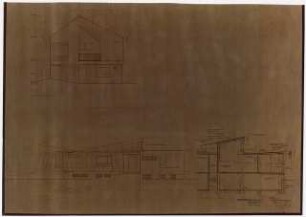 Haus und Garten Paul Neuerburg, Köln-Marienburg: Ostansicht und Westansicht, Schnitte D-D 1:50