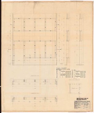 Reichsluftfahrtministerium, Berlin: Verbindungsbau: Eingang (Fenstereinstellung) Ansicht, Schnitte 1:20, Lageplan 1:100